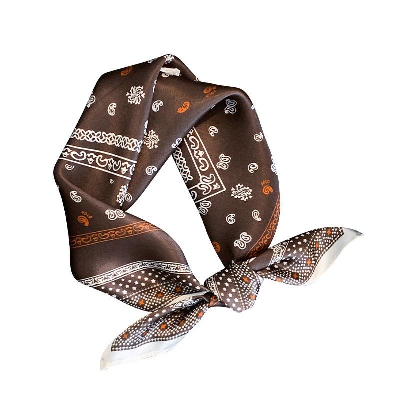 100% Silk Square Scarf Women Lightweight Bohemian Print Wrap UV Protection Neck Head Cover Fashion Accessory
