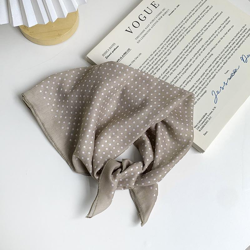 

Шелковый платок квадратный платок ощущение высокого класса ретро горошек атмосфера платок тонкий платок для защиты шеи лента шелковый платок