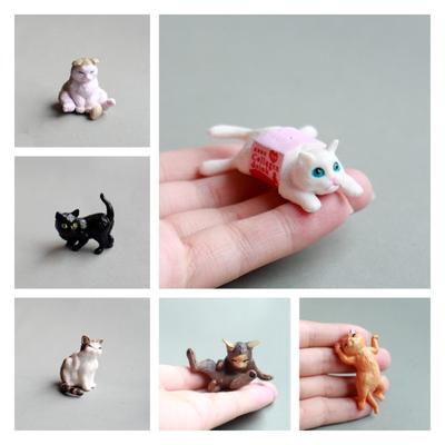 10Pcs Cat Figurine Car Center Personalized No Odor Plastic Console Cat Statue for Desktop
