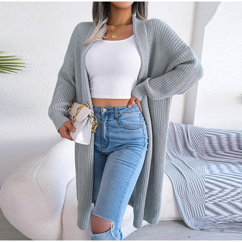 Весна Осень Женский Повседневный Универсальный Длинный Кардиган С Лацканами Женский — фото 3