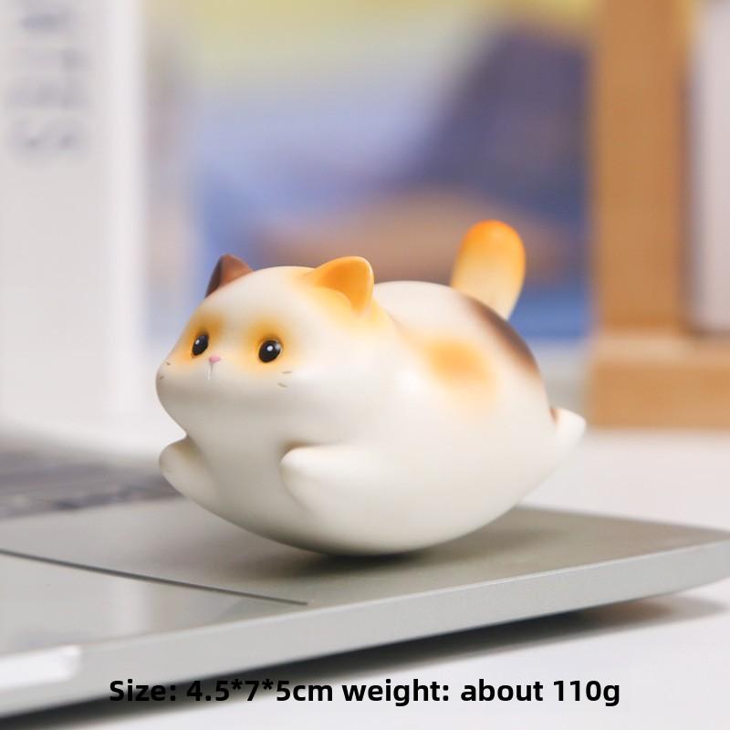 Cartoon Furui Cat Shake and Play FigurineCute Cat Resin Handicraft Office Desktop Figurine