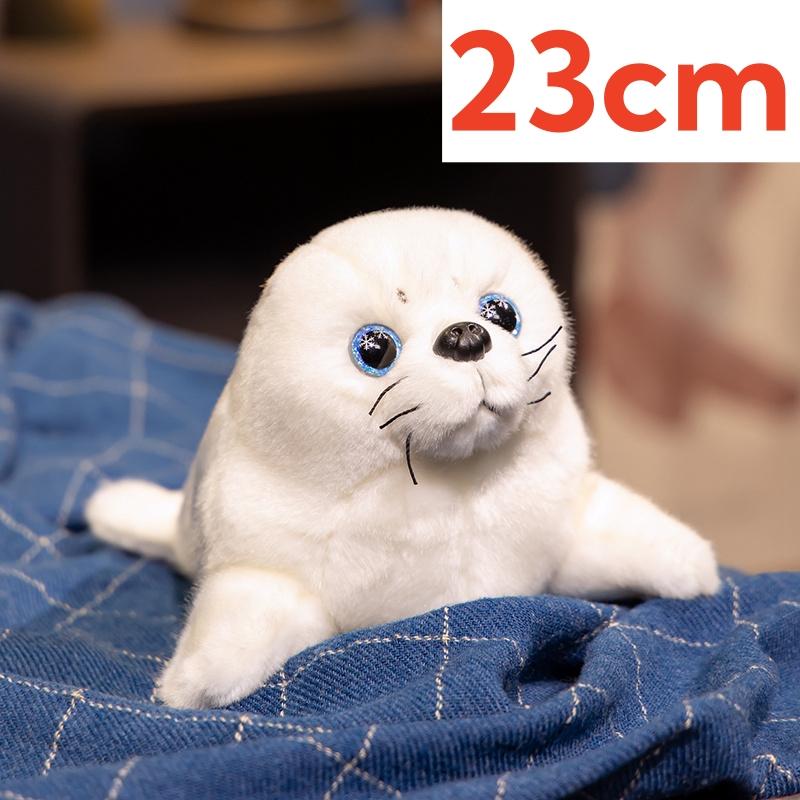 Kawaii Cartoon Seal Plush Doll Super Soft Blue Sea Creature Stuffed Animal Sea Lion Huggable Pillow Christmas Birthday Gift