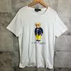 Used Current Polo Ralph Lauren T-shirt Polo Bear Sunglasses Custom Slim Fit White L Size Price Negotiation Is Accepted. [A0132]