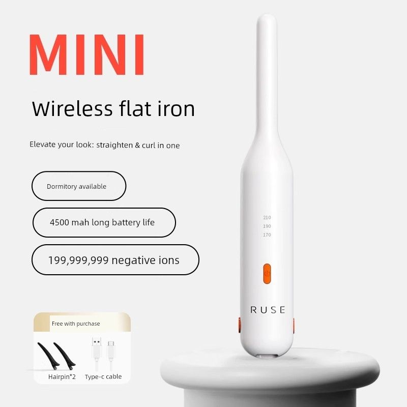 Ruse Wireless Men s Hair Straightener Mini Ionic Hair Straightener Rechargeable Curling Iron Upgraded model