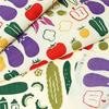 Hamawen Tenugui Summer Vegetables Off White Approx. 34cm x 90cm