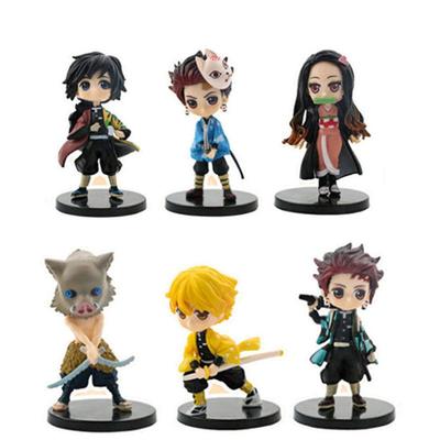 Demon Slayer Zenitsu Tanjirou Nezuko Inosuke 7cm sada akčních figurek 6dílná sada