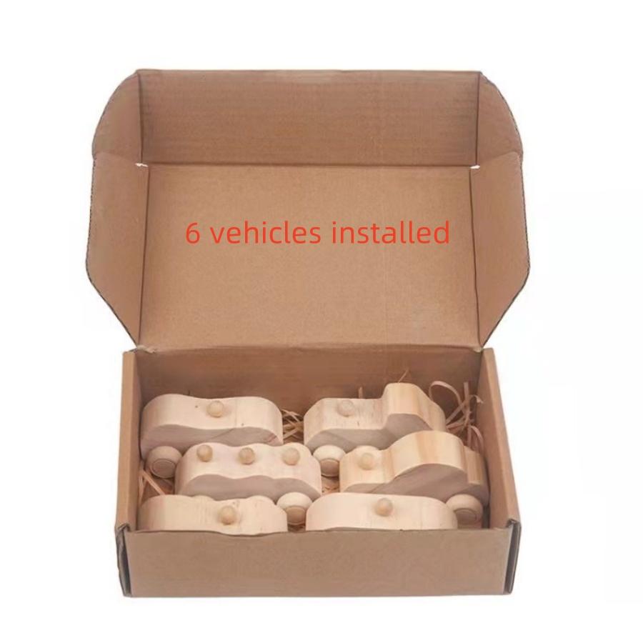 DIY handmade wooden graffiti car, children's colorful painting and coloring model, toy, three-dimensional coloring building bloc