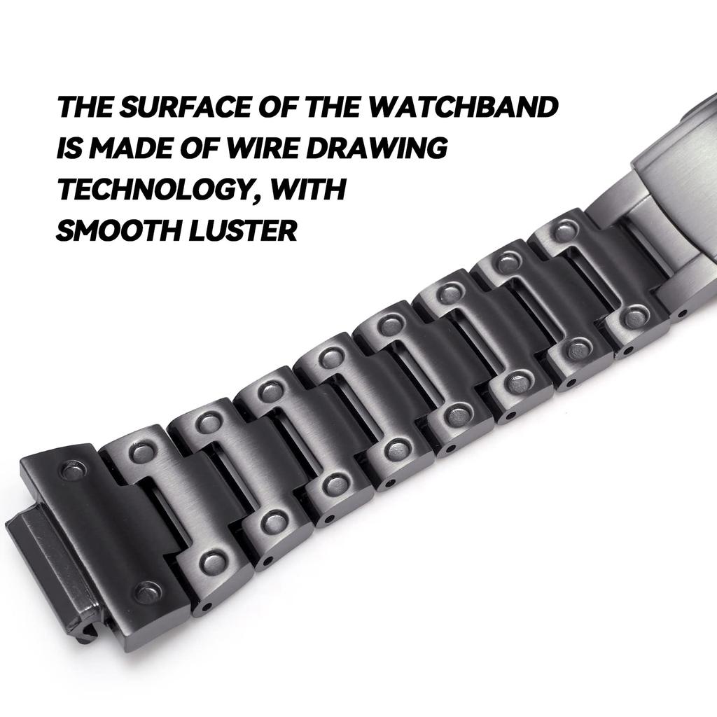 Korlexchi GM-2100 Metal Bracelet 316 Stainless Steel Quick-Release Watch Band Strap for Casio G-Shock GA-2100 GA-2110 Dark Silver 22mm