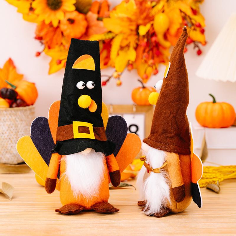 Charming Thanksgiving Gnome With Turkey Design And Cozy Fabric For Seasonal Celebrations