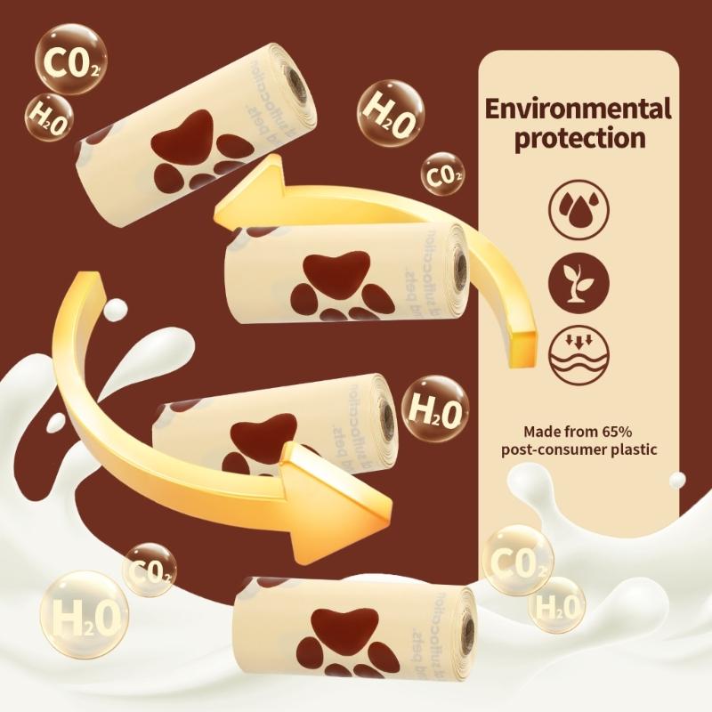 Portable Dog Waste Bag Dispenser Poop Bag with Milk Fragrant Easy To Carry Fit Any Dog Bags for Poop
