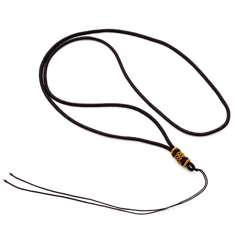 Hand-Woven Double-Loop Jade Pendant Necklace with Safety Buckle