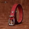 Personality All-match Retro Concave Leather Belt Women's First Layer Cowhide Casual Pin Buckle Belt