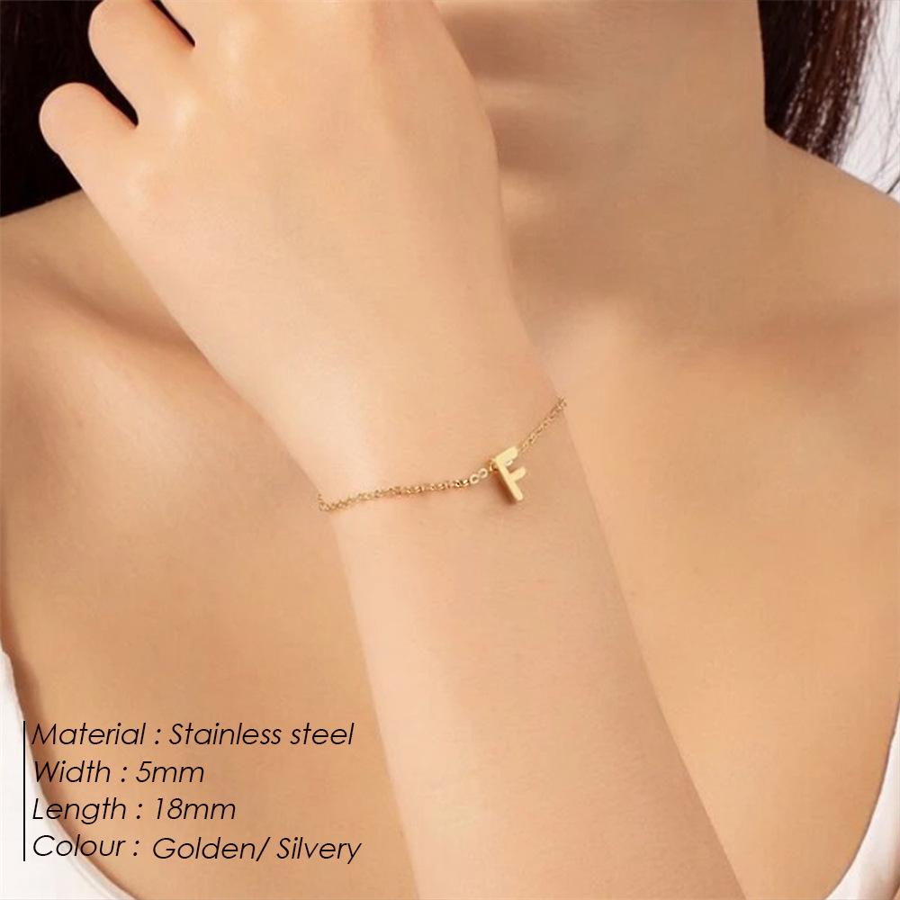 Gold-Plated Titanium Steel DIY Name Bracelet for Women – Versatile, Elegant Gift Jewelry