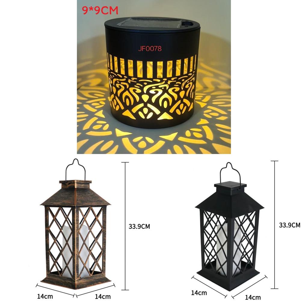 Vintage Outdoor Solar Lanterns With Led Light For Garden Lawn Decor