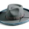 New Wool Felt Hat Men's Retro British Jazz Hat Feather Gift Hat