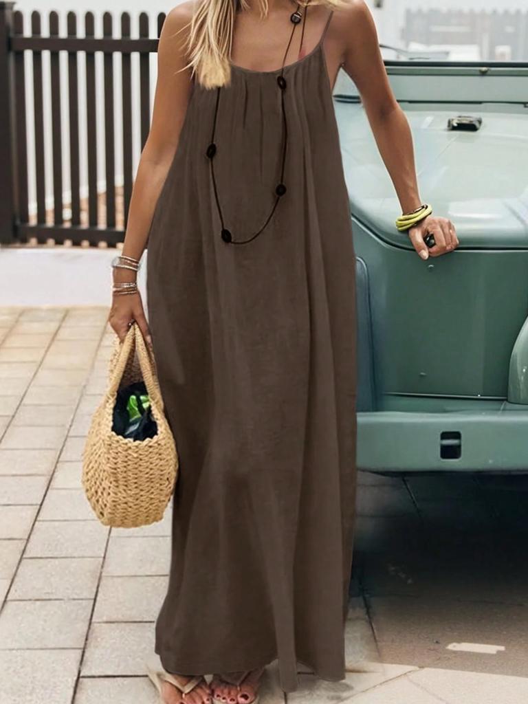 New Women's Strappy Cardigan Loose Backless Home Wear Dress