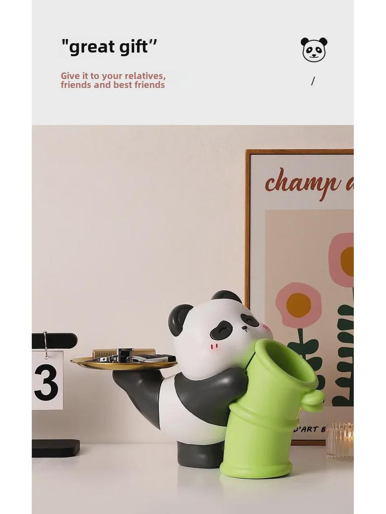 Rozmarná panda květinová aranžmá ozdoba pro obývací pokoj úložný prostor na klíče - Perfektní dárek na kolaudaci