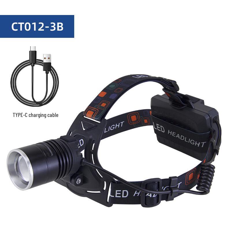 

Pailide CT012-3B Rechargeable Zoom LED Headlamp One Size