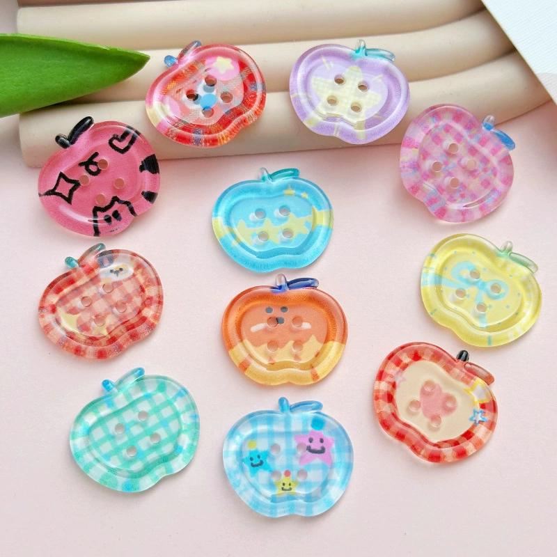 10Pcs 25mm Cute Fruit Shape Plastic Buttons for Clothing Coat Suit Jacket Scrapbooking DIY Crafts Handmade Decorations