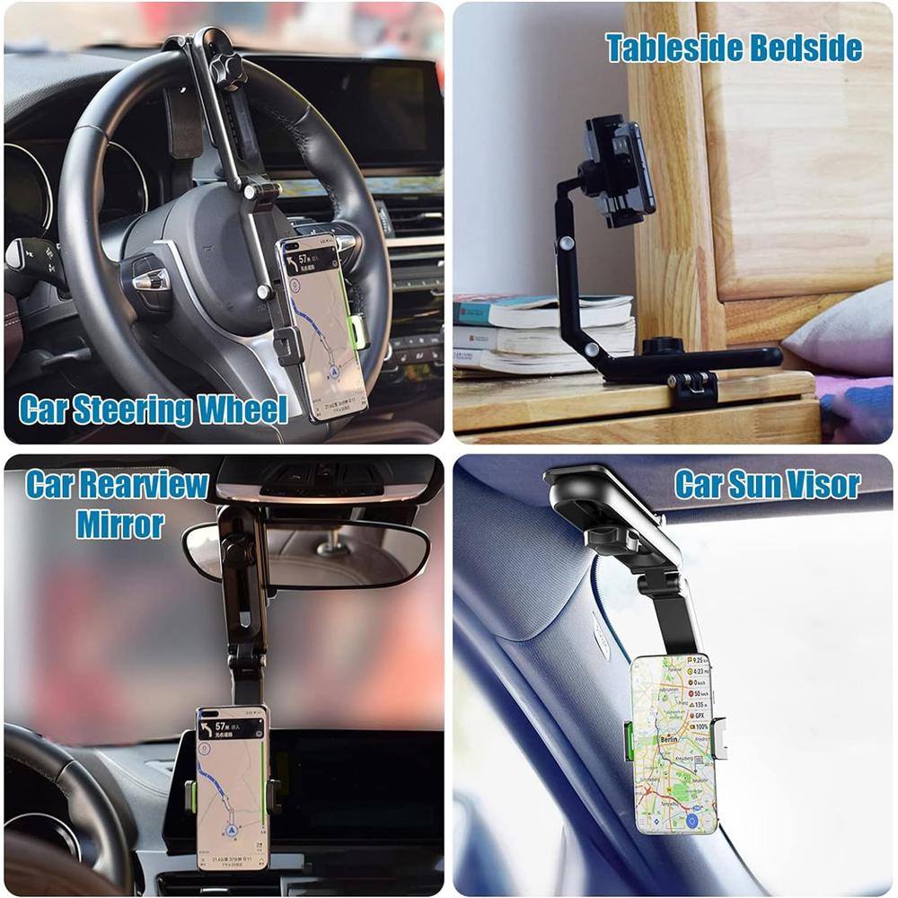 Multifunctional Car Phone Holder Rotatable Sun Cell Phone Holder for Car Phone Mount for Home