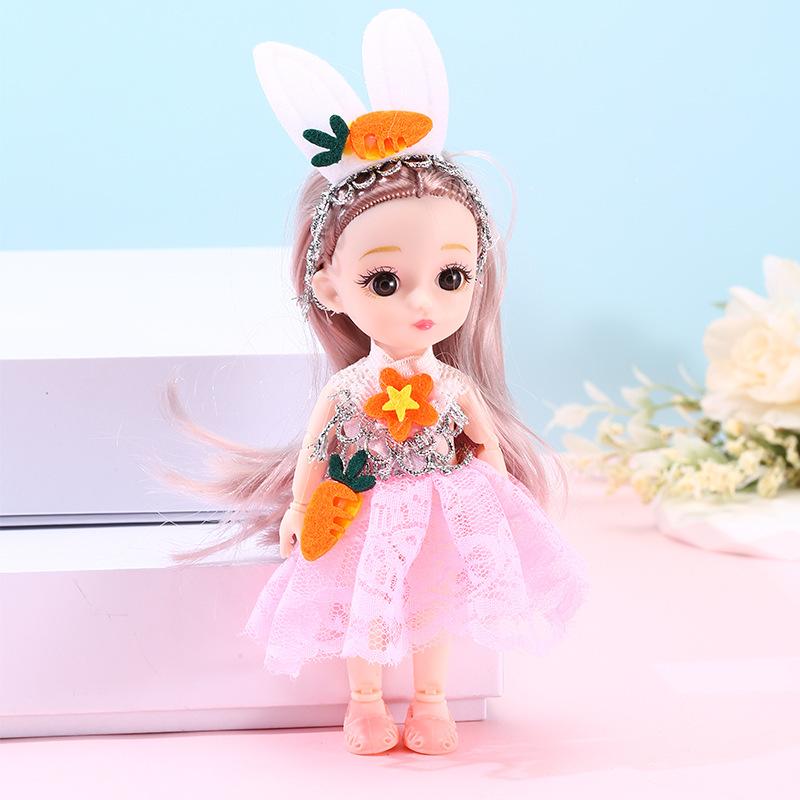 Color Light Doll Xiao Mengmeng Princess Suit Girl Dress-up 13-joint 6-inch Doll Play House Toy