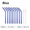 100Pcs Reusable Drinking Glass Straws 18cmx8 mm For Smoothies, Tea, Juice --10 Pack With 20Pcs Cleaning Brushs