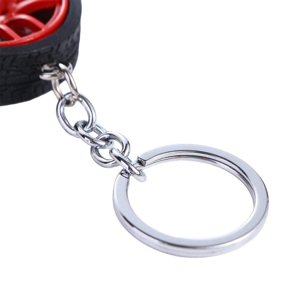 Simulation Tire Car Wheel Keychain Simulation 3D Tire with Brake Disc Rubber Tire Keyring Auto Wheel Alloy Wheel Rim