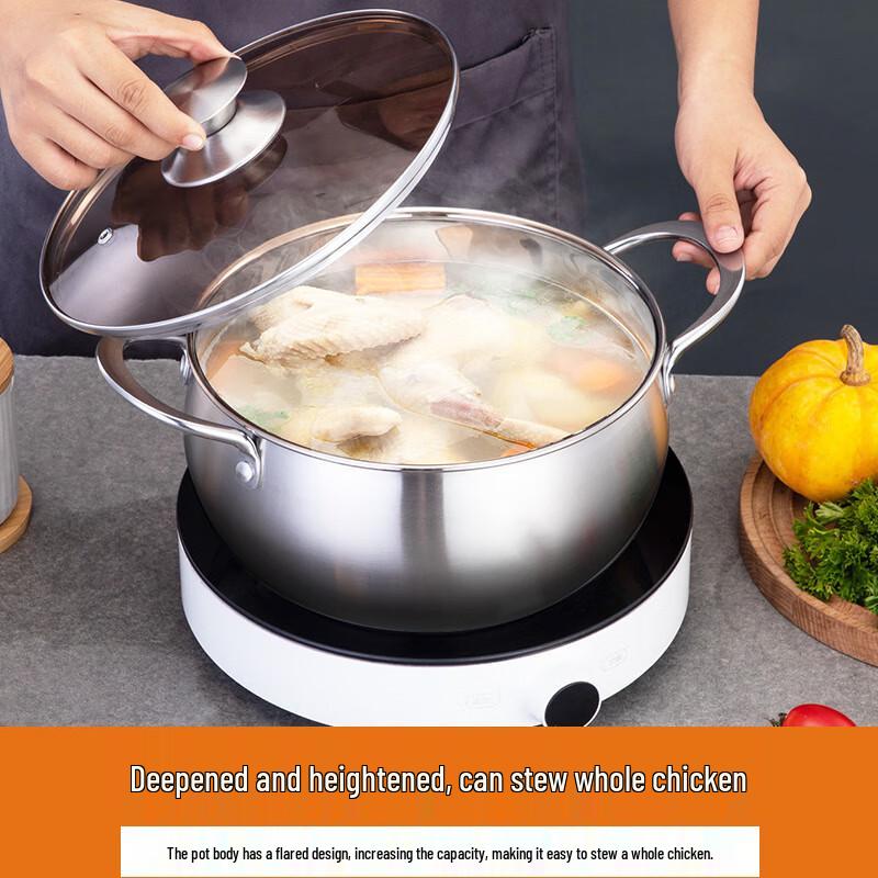Lilang 304 Stainless Steel Double-Handle Thickened Soup Pot