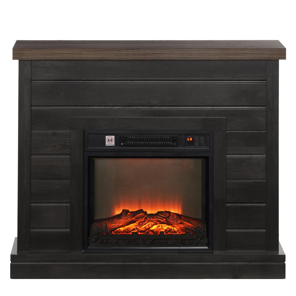 Electric Fireplace, 1800W, Flame Effect, Remote Control, Weekly Timer, for 30 m², Dark Grey
