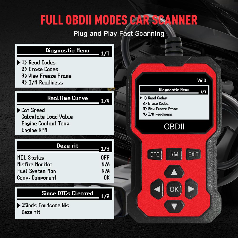 Enhanced Universal Obd Ii Scanner Car Engine Fault Code Reader Can Diagnostic Scan Tool, Read and Clear Error Codes for 1996