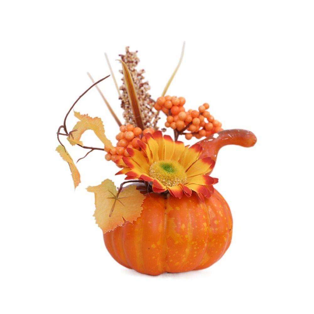 Orange Halloween Pumpkins Sunflower Simulation Flower Pumpkins  Thanksgiving