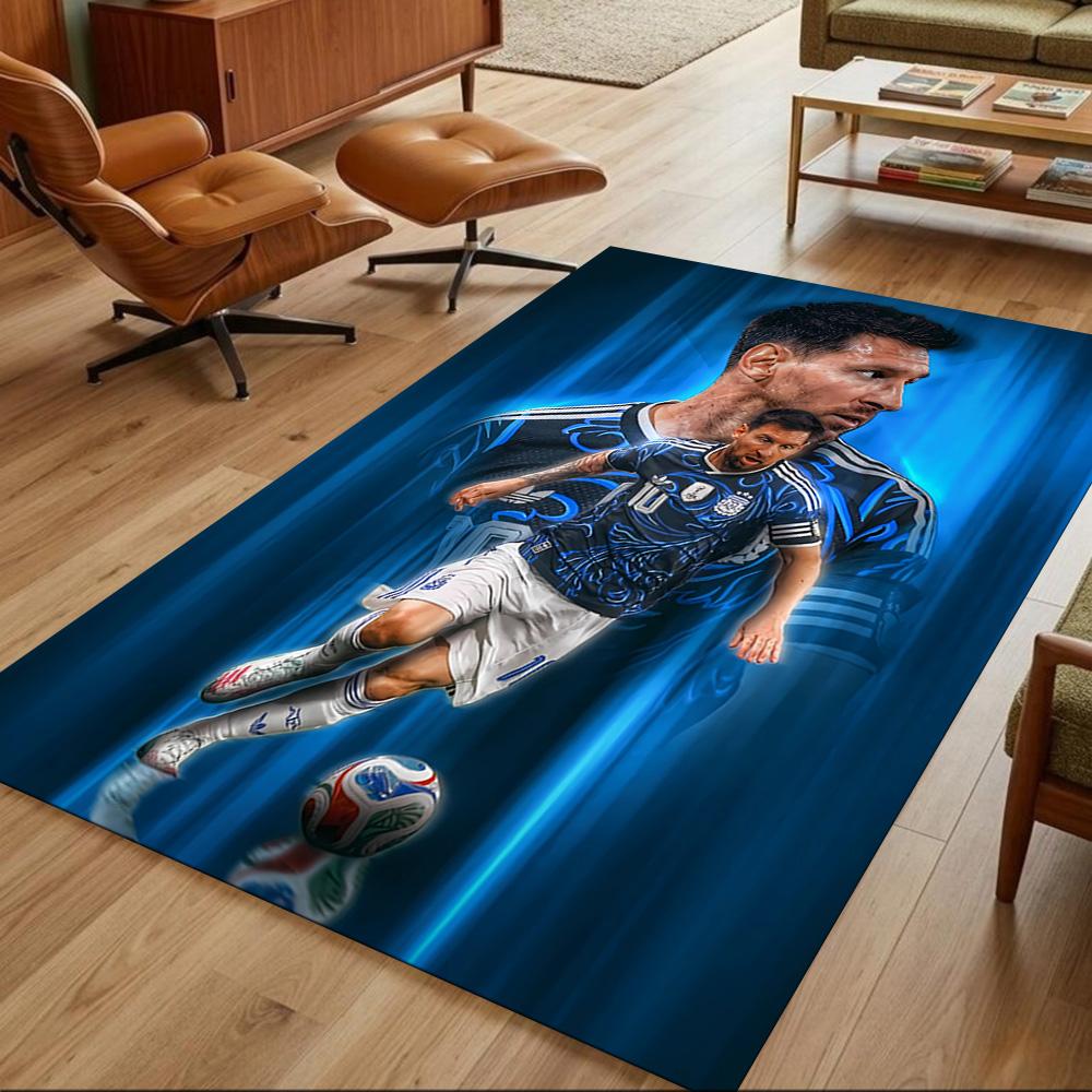 Soccer Player Action Floor Mat Design for Foyer Hallway Study room Dormitory Antislip Carpet Decorate Offices Perfect Gift for Women/Men