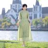 Orchid Green Summer 2025 Cheongsam: Chinese-Style Young Girl's Ao Dai Tea Dress for College Send-Off