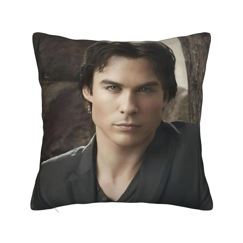 Ian Somerhalder Pillowcase Printed Polyester Cushion Cover Decorations Damon Salvatore Cat Throw Pillow Case Cover