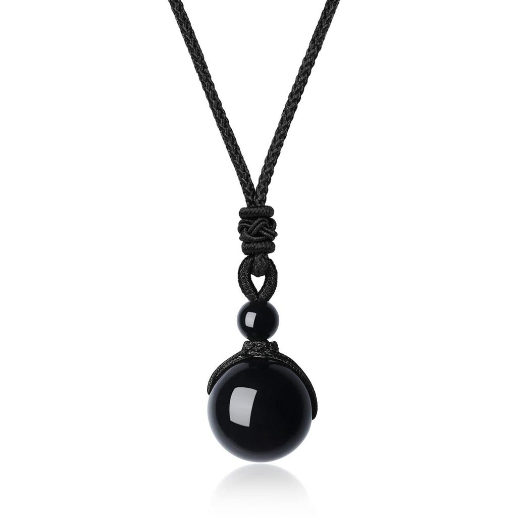 Koai 18mm Obsidian Amulet Pendant Adjustable for Men and Women Necklace, Length,