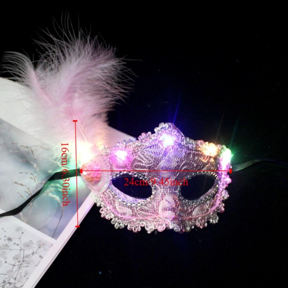 Hollow Out LED Glowing Mask Party Supplies Venice Masquerade Masks Feather Butterfly Mask Party