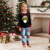 Christmas Print Crewneck Top and Plaid Pants Set, 2 Piece Holiday Outfit