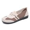 Spring and Autumn Women's Mesh Breathable Soft-Soled Casual Shoes Middle-Aged and Elderly Mom's Shoes Sports Walking Slip-On Plaid Flat Shoes
