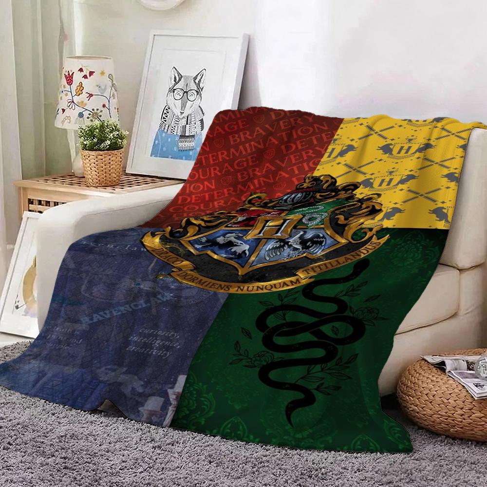 Hogwarts Magical Adventure Theme Printed Blanket Thick Warm Throw Blanket For Living Room Bedroom Study Home Decor Christmas Gift
