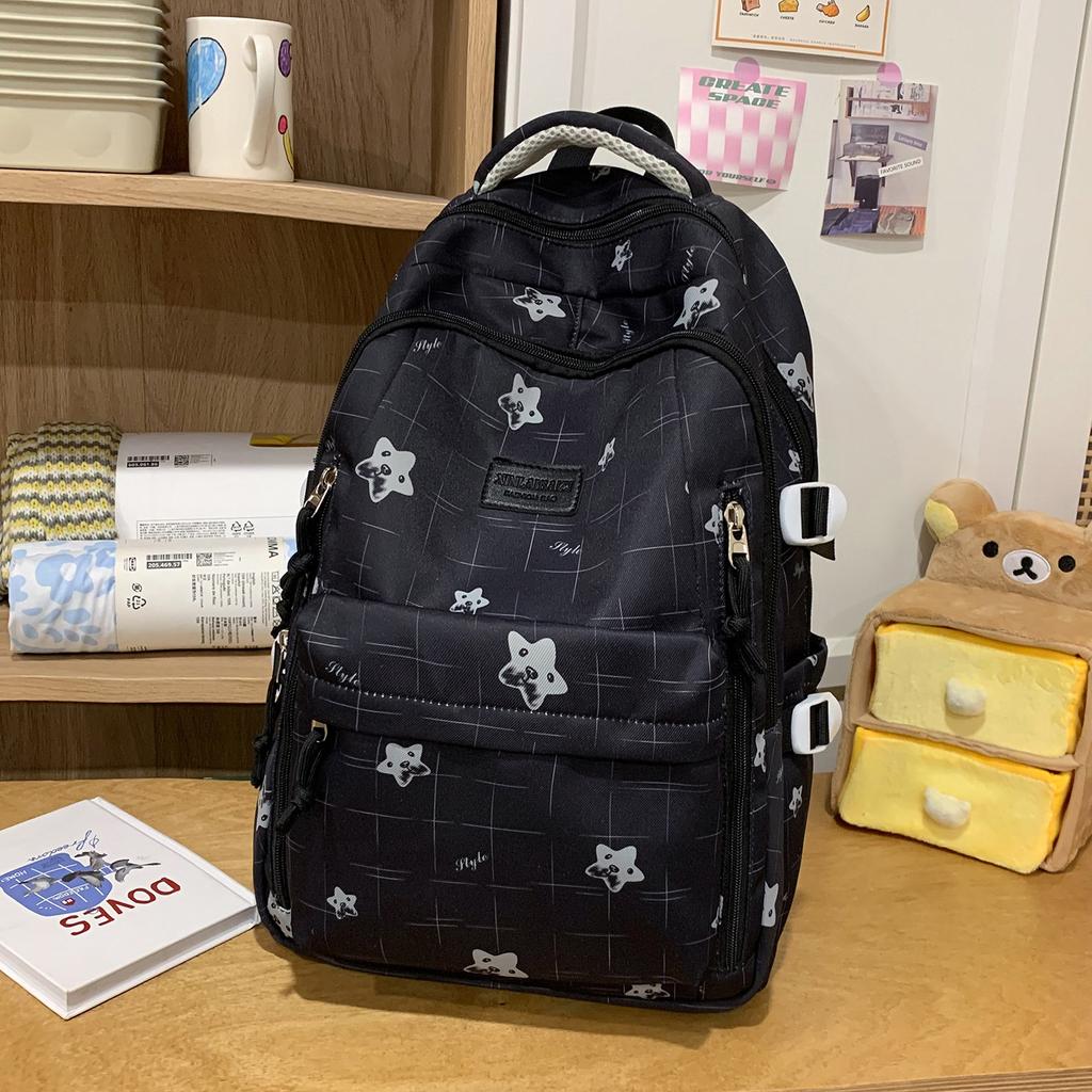Schoolbag Ice Blue Cream Butterfly Dark Pattern Soft Girl Backpack Youth Vitality Primary and Secondary School Students Grades 1-1 Backpack