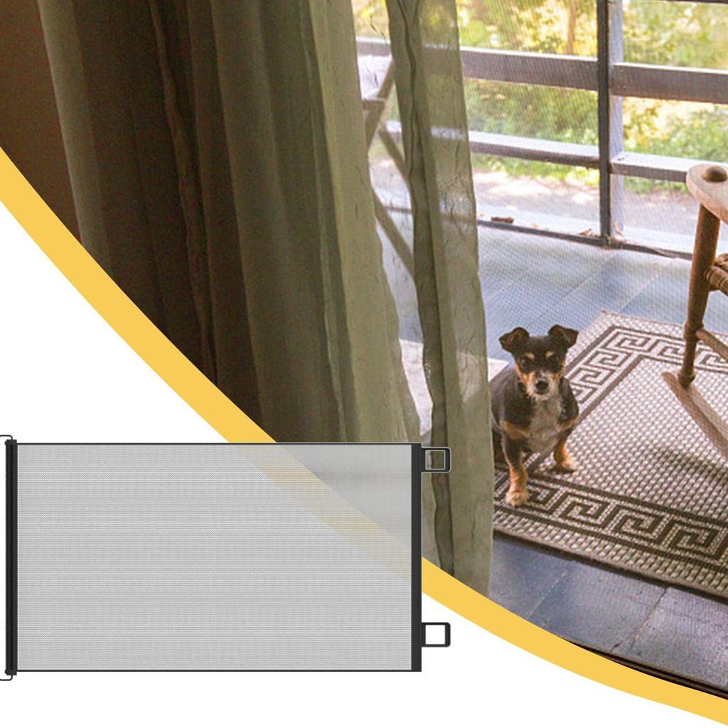 No-Drill Pet D Og Gate - Retractable Safety Guard, Toddler Stair Gate, Ingenious Mesh Dog Fence, Isolation Barrier For Indoor