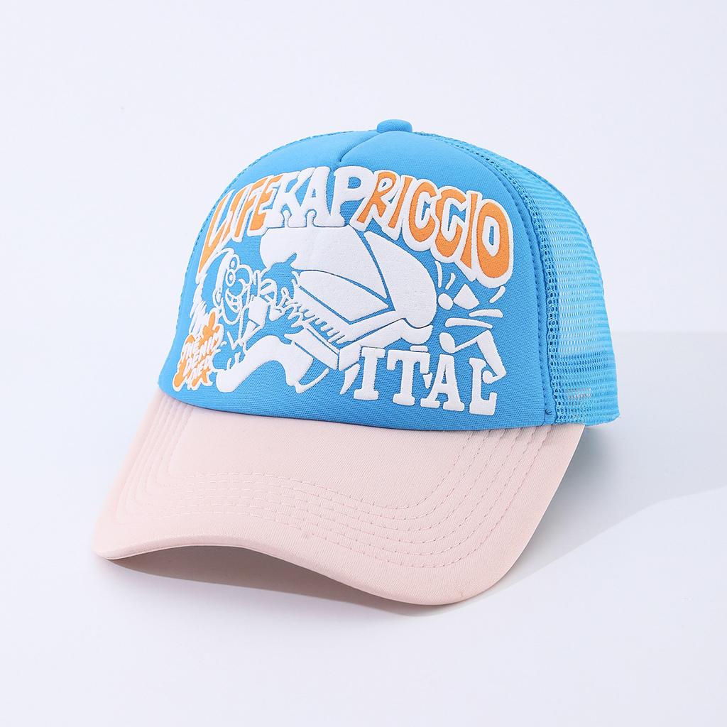 Alphabet Piano Printed Sun Hat Male And Female Couples Net Hat Truck Hat Versatile Breathable Baseball Cap