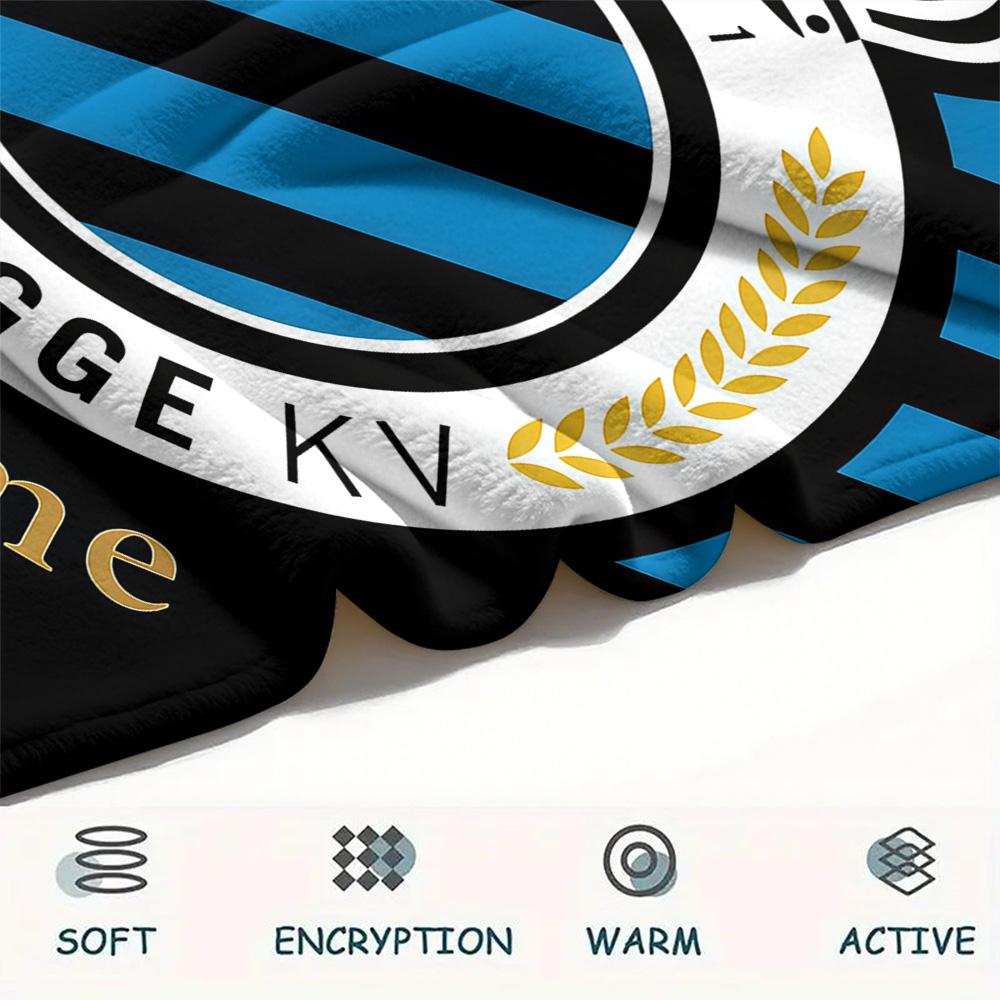 1PC Custom Name Club Brugge K.V Patterned Flannel Blanket Suitable For All Seasons for Home Decor Warmth and Comfort Gifts Holiday Present -HE107