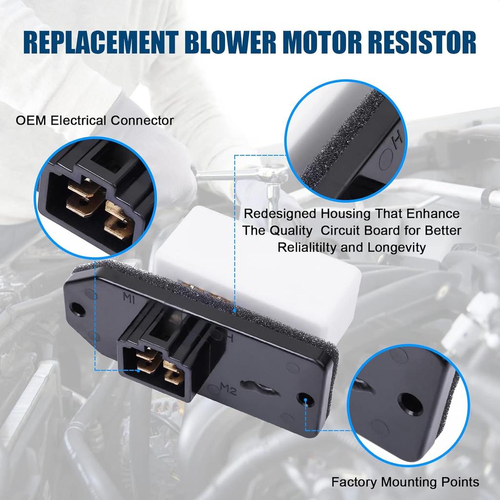 LCWRGS HVAC Fan Blower Motor Resistor For 1994-2008 Dodge Ram 1500 2500 3500 Pickup, 1993-1999 Jeep Grand Cherokee, Replaces 4720278, 973-020,