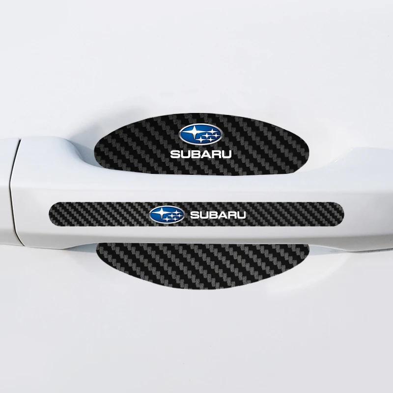 Automotive Threshold Bar with Door Handle Bowl Scratch Protective Sticker For Subaru Impreza Forester Tribeca WRX Outback lki1
