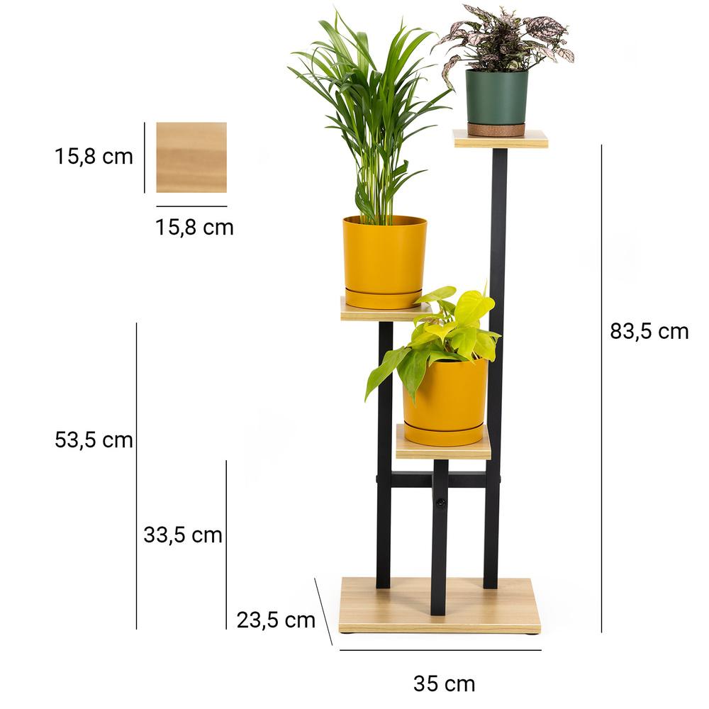 PEAK Universal Flower Stand - Black, 3-tier Flower Stand for 3 Pots