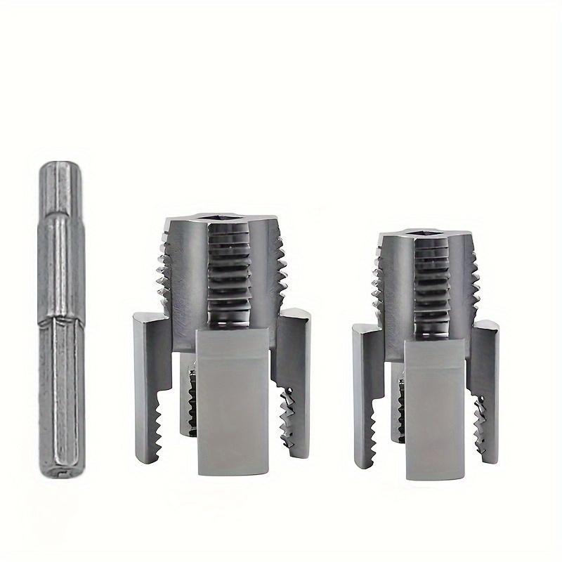 2 Stück Integrierter Drahtöffner für Innen- und Außenwasserrohr, Gewindereparaturwerkzeug für Wasserrohre, Gewindeschneidgerät für Wasserrohre Typ Bohrmaschine 1/2",3/4"
