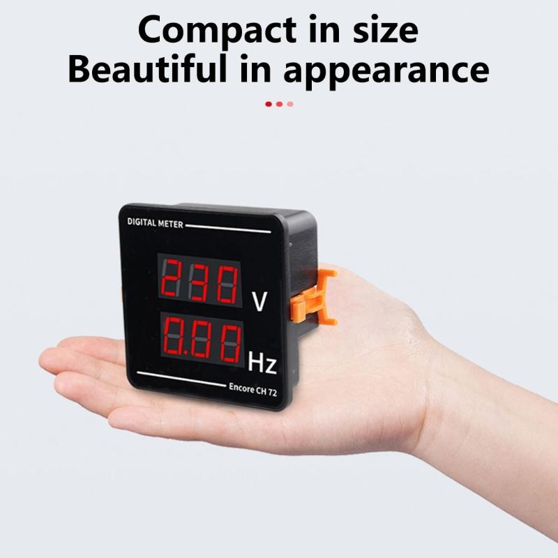 Double Display Voltage Frequency Meter Panel Mounting LED Display Voltage Frequency Tester Gauge Easy Installation