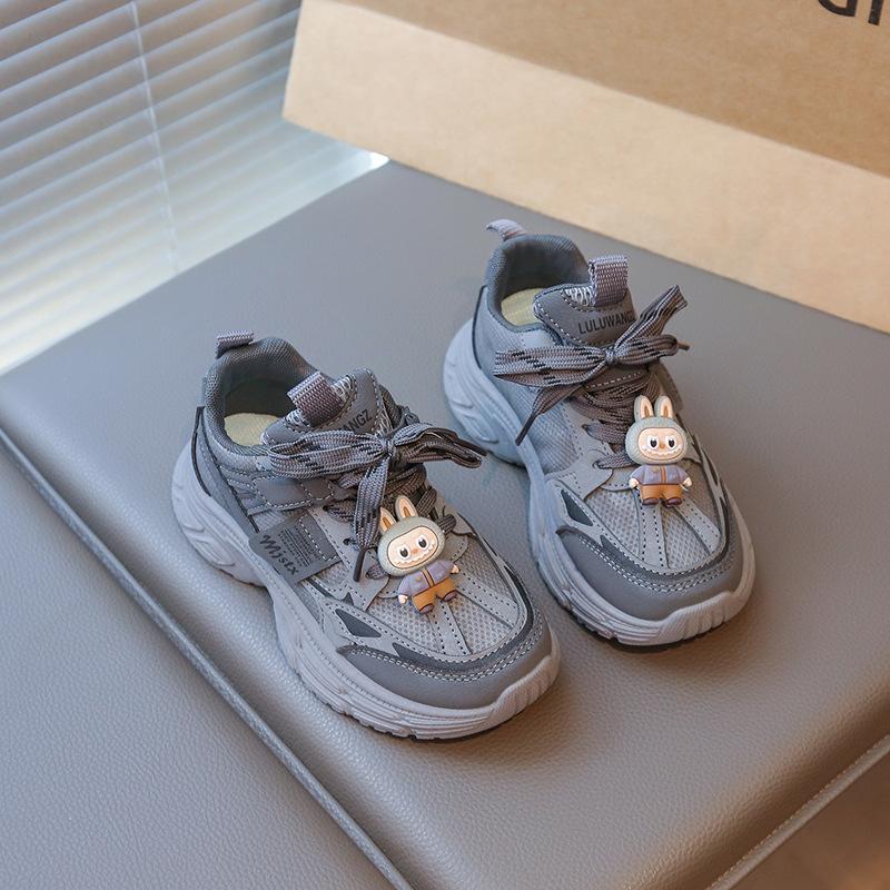 Children's Sports Shoes Mesh Girls' Dad Shoes 2025 New Spring and Autumn Breathable Casual Boys Running Shoes Cartoon