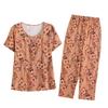 Plus Size 2 Piece Sets Women Outfit Summer Vintage Clothing Loose Casual Pants Sets